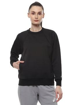 regular fit crew-neck sweatshirt with logo print