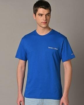 regular fit crew-neck t-shirt with brand embroidery