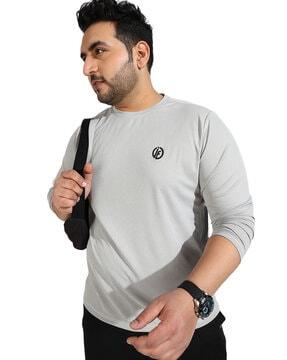 regular fit crew-neck t-shirt with brand print