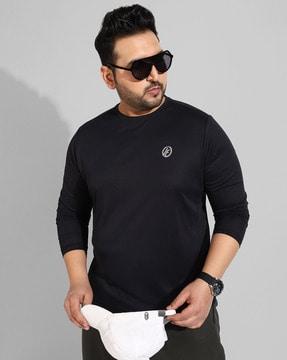 regular fit crew-neck t-shirt with brand print