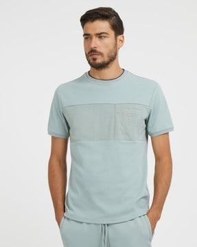 regular fit crew-neck t-shirt with brand print