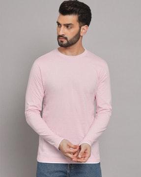 regular fit crew-neck t-shirt with contrast piping