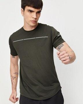 regular fit crew-neck t-shirt with contrast taping