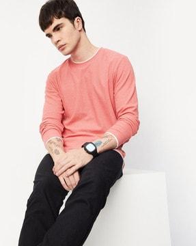 regular fit crew-neck t-shirt with contrast tipping