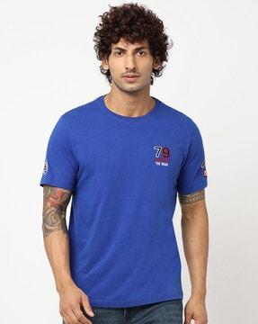 regular fit crew-neck t-shirt with embroidery