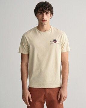 regular fit crew-neck t-shirt with logo embroidery