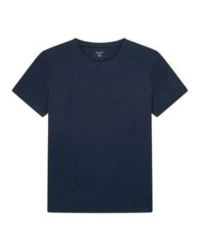 regular fit crew-neck t-shirt with logo embroidery