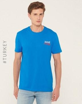 regular fit crew-neck t-shirt with logo print