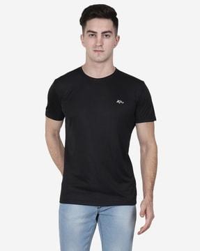 regular fit crew-neck t-shirt with logo print