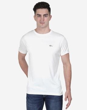 regular fit crew-neck t-shirt with logo print