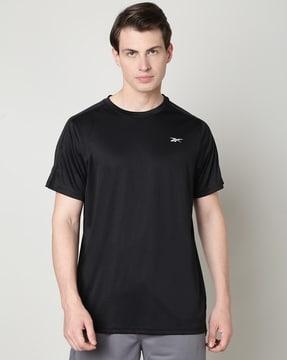 regular fit crew-neck t-shirt with logo print