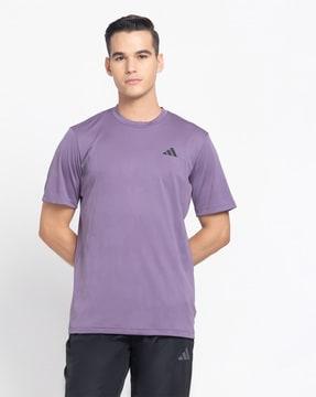 regular fit crew-neck t-shirt with logo print