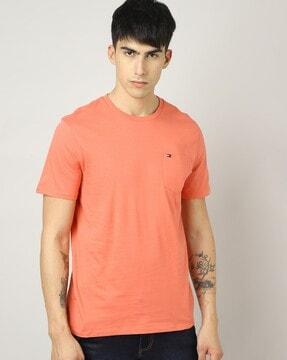 regular fit crew-neck t-shirt with patch pocket