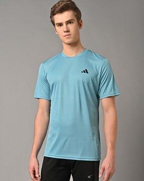 regular fit crew-neck t-shirt with placement logo