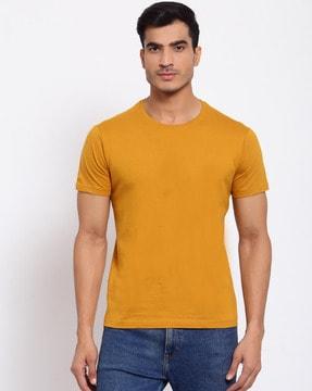 regular fit crew-neck t-shirt with raglan sleeves