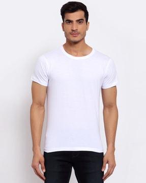 regular fit crew-neck t-shirt with raglan sleeves