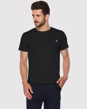 regular fit crew-neck t-shirt with ribbed hem