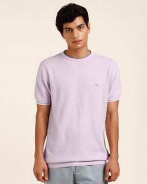 regular fit crew-neck t-shirt with ribbed hem