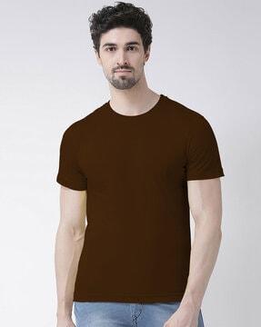 regular fit crew-neck t-shirt with ribbed hems