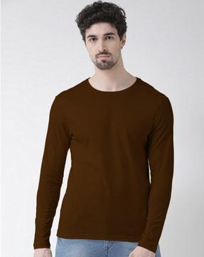 regular fit crew-neck t-shirt with ribbed hems