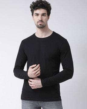 regular fit crew-neck t-shirt with ribbed hems