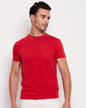 regular fit crew-neck t-shirt with short sleeves