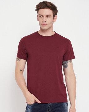 regular fit crew-neck t-shirt with short sleeves