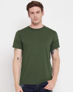 regular fit crew-neck t-shirt with short sleeves