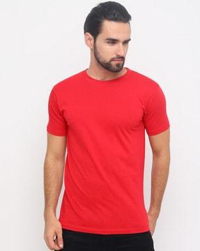 regular fit crew-neck t-shirt with short sleeves