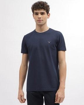 regular fit crew-neck t-shirt with short sleeves