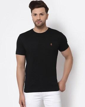 regular fit embroidered logo crew-neck t-shirt