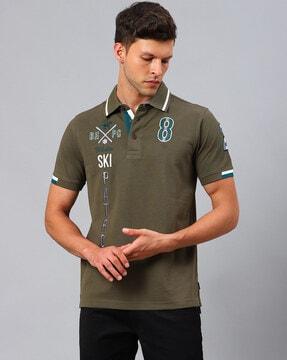 regular fit embroidered polo t-shirt