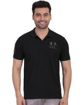 regular fit embroidered polo t-shirt