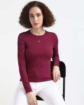 regular fit essential rib long sleeve t-shirt