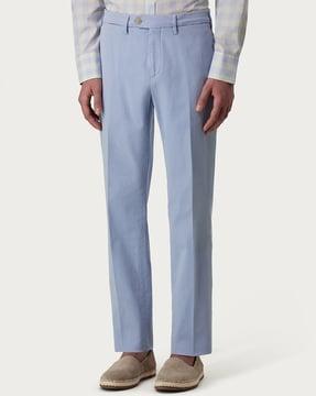 regular fit flat-front chinos