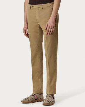 regular fit flat-front chinos
