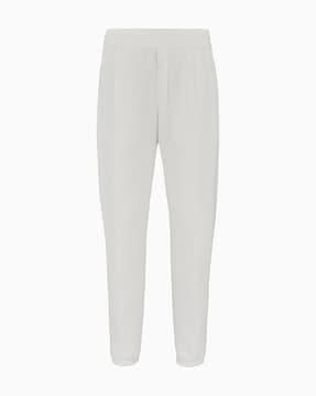 regular fit flat-front trousers