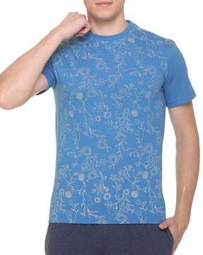 regular fit floral print crew-neck t-shirt