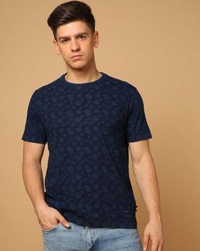 regular fit floral print crew-neck t-shirt