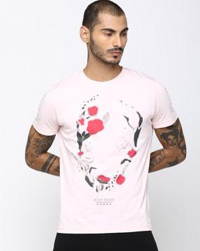 regular fit floral print crew-neck t-shirt