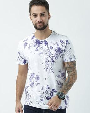 regular fit floral print crew-neck t-shirt