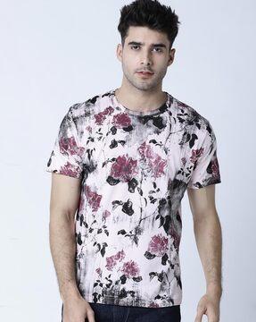 regular fit floral print crew-neck t-shirt