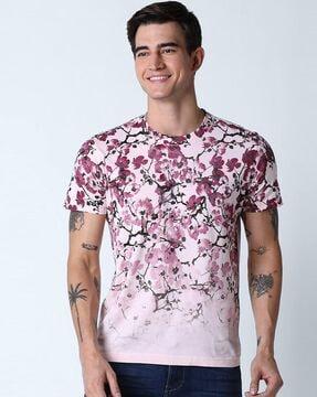 regular fit floral print crew-neck t-shirt