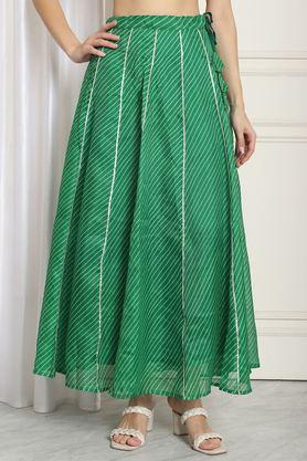 regular fit full length polyester women's active wear skirts - green