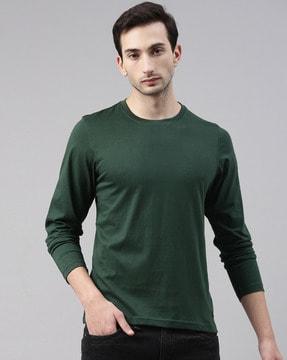 regular fit full-sleeve crew-neck t-shirt