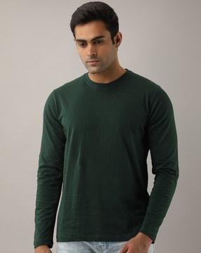 regular fit full sleeves crew-neck t-shirt