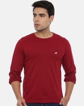 regular fit full sleeves round neck t-shirt