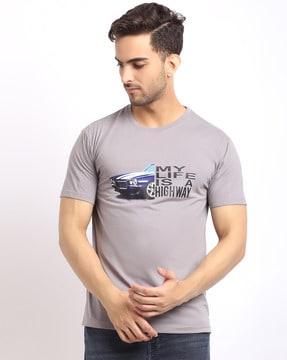 regular fit graphic print crew-neck t-shirt