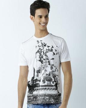 regular fit graphic print crew-neck t-shirt