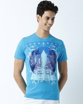 regular fit graphic print crew-neck t-shirt